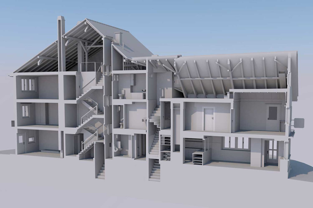 3D-CAD-Modell aus Gebäudeaufnahme, HMQ ASIA