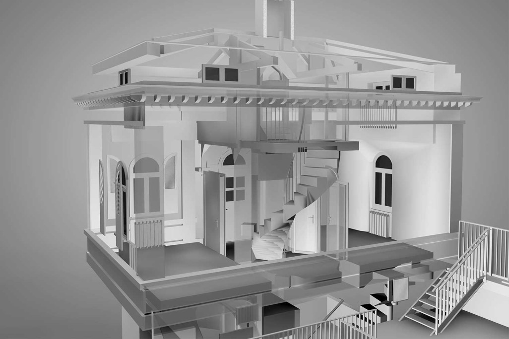 Gebäudeschnitt aus 3D-Modell, HMQ ASIA
