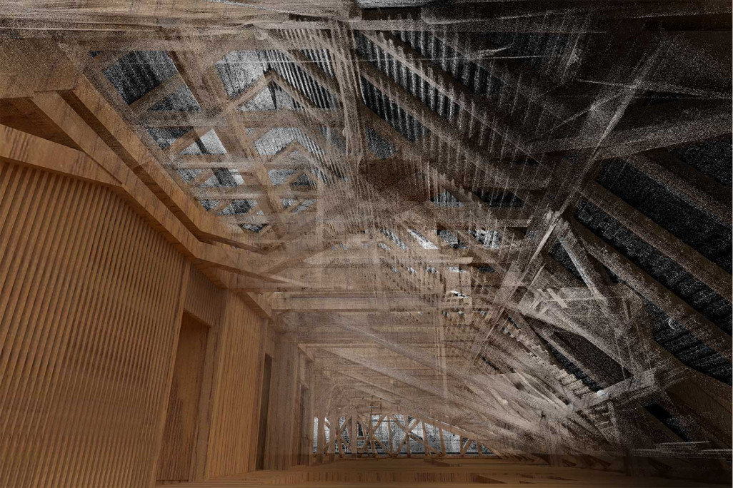 Dachstock 3D-BIM-Modellierung aus Punktwolke